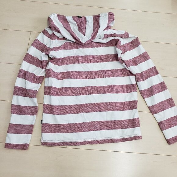 KREW Mens Hooded Pullover Shirt Red Stripe Sz M - Picture 2 of 10